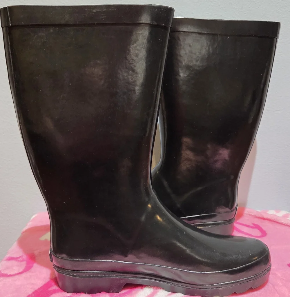 Sugar Women's Black Rain Boot, Size 9 - Picture 3 of 9